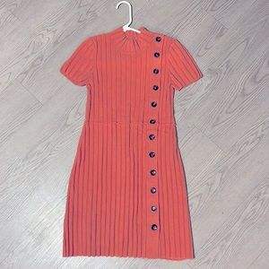 Free People Lottie ribbed sweater dress buttons (XS)